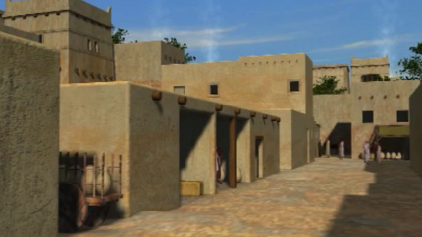 Recreación de una de las calles del asentamiento fenicio del cerro del Villar.MARÍA EUGENIA AUBET (UNIVERSIDAD POMPEU FABRA)